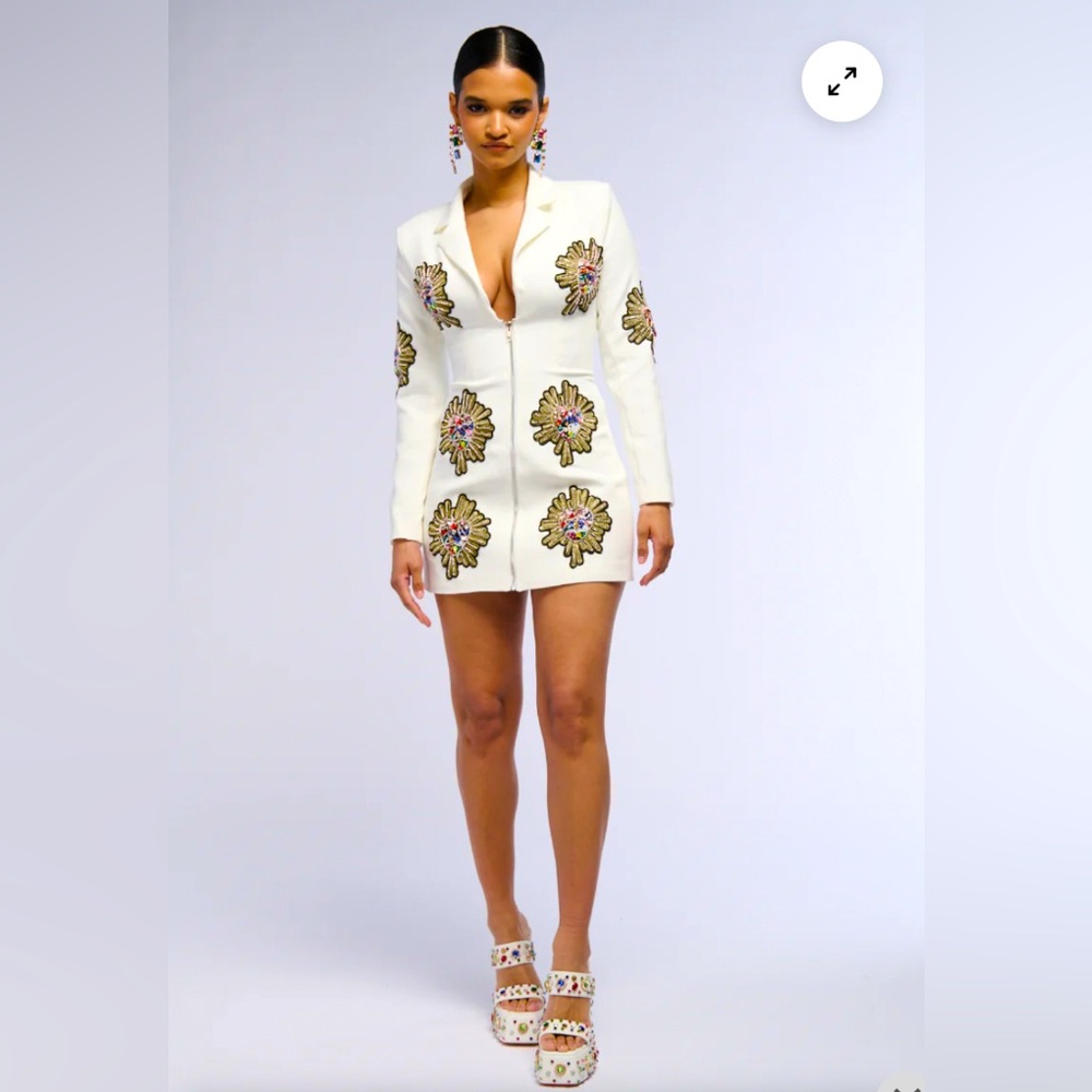 Heart starbursts studded blazer dress